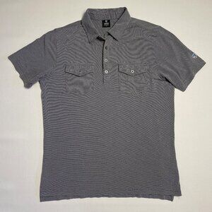 Kuhl Polo Shirt Men S Gray Icelandr Lightweight Pockets Short Sleeve Performance